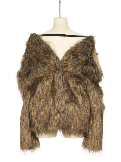 Brown Faux Fur Strap Point Br