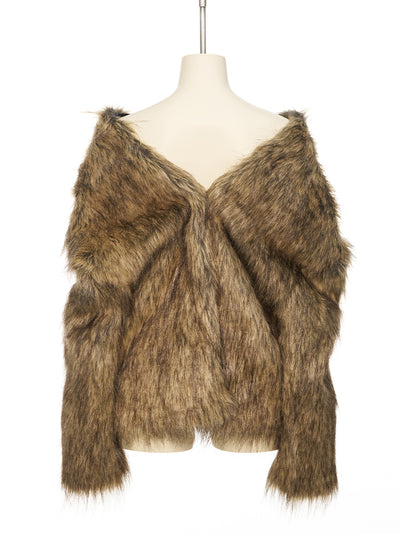 Brown Faux Fur Strap Point Br