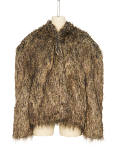 Brown Faux Fur Strap Point Br