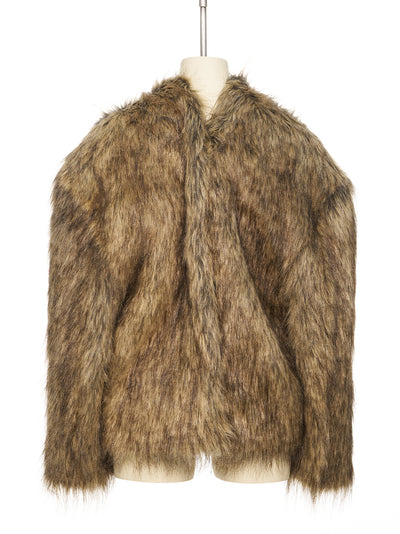 Brown Faux Fur Strap Point Br