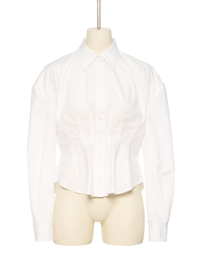 White Darted Waist Shirt Wh