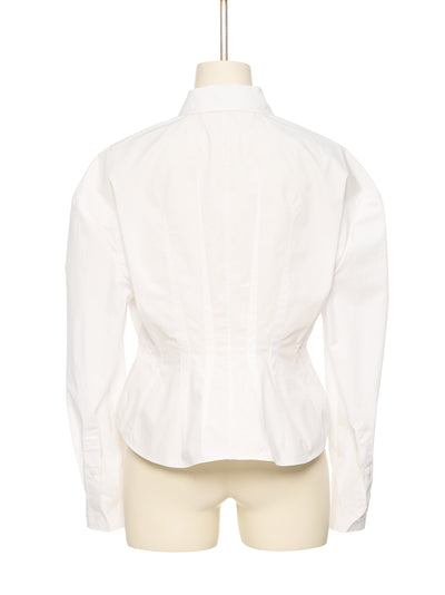 White Darted Waist Shirt Wh