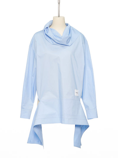 Blue Collar Up Side Down Shirt Bl