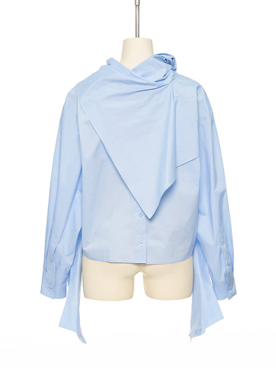Blue Collar Up Side Down Shirt Bl