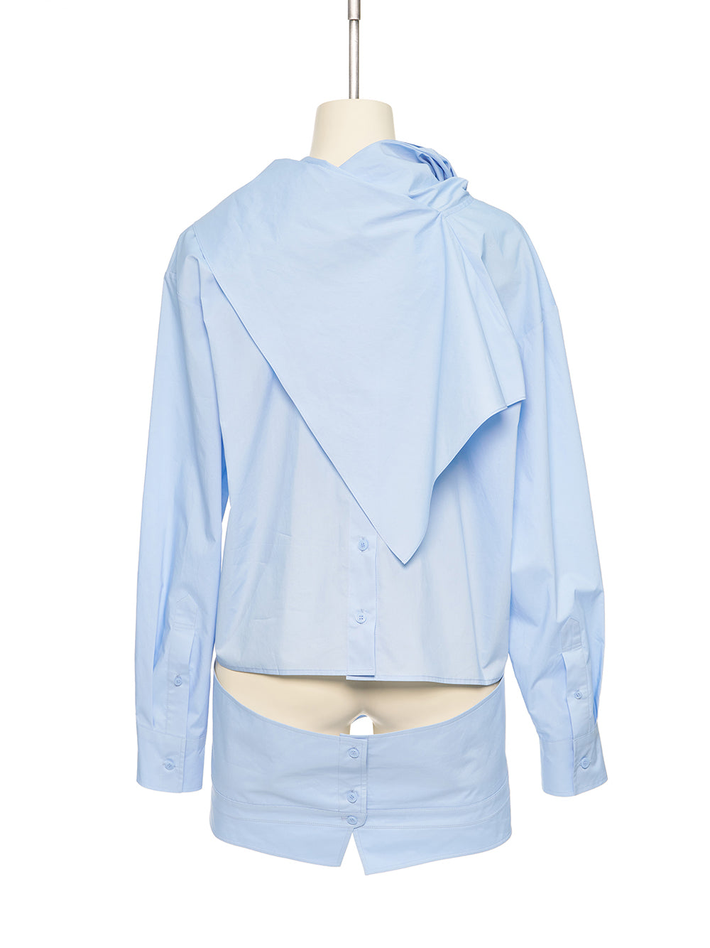 Blue Collar Up Side Down Shirt Bl