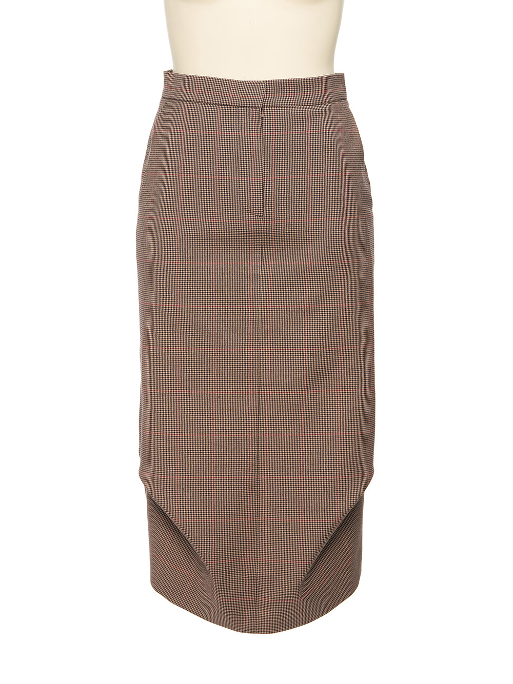 Brown Check Front Tucked Skirt Br(ch)
