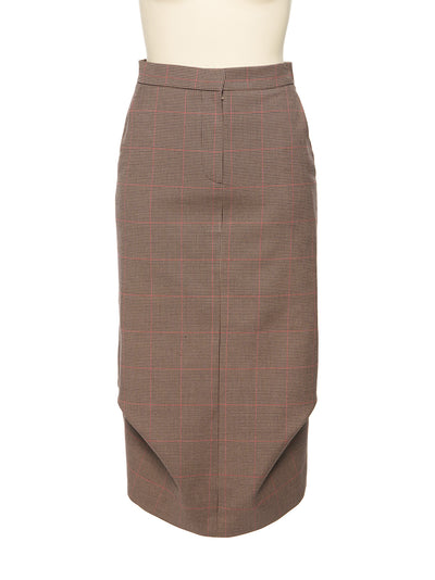 Brown Check Front Tucked Skirt Br(ch)