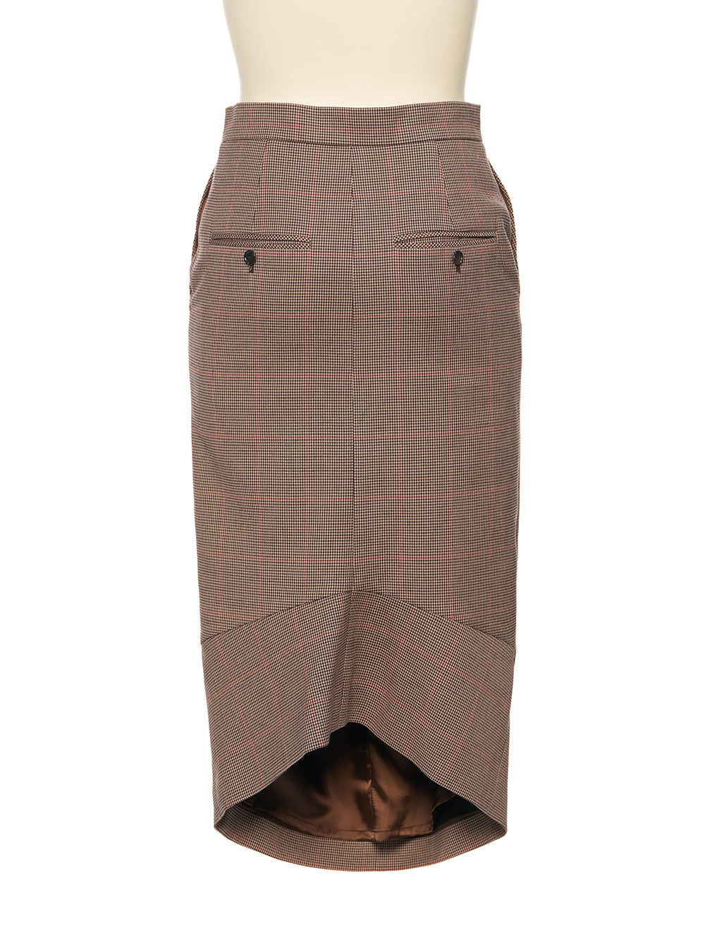 Brown Check Front Tucked Skirt Br(ch)