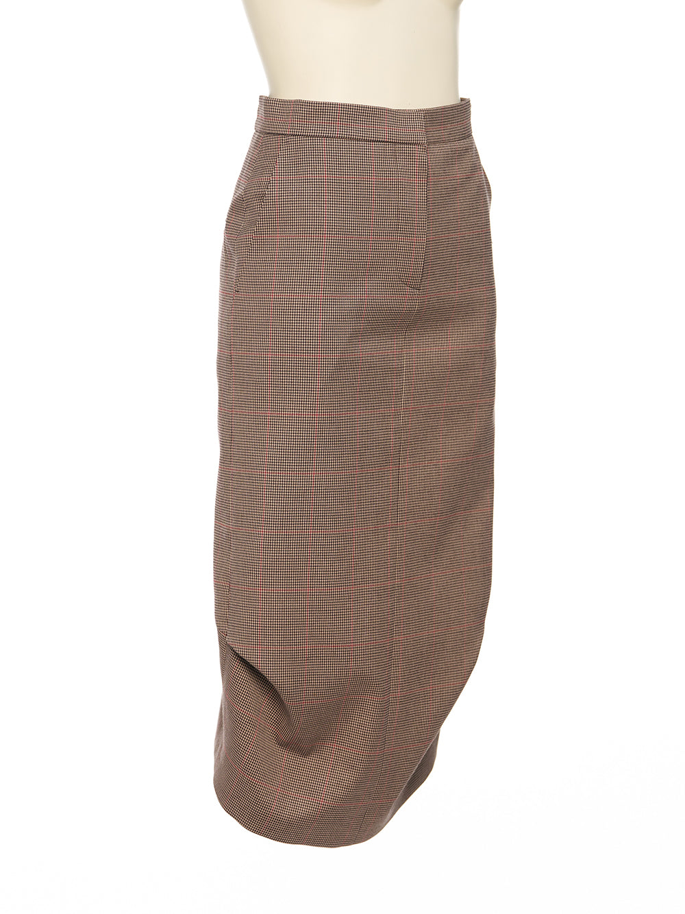 Brown Check Front Tucked Skirt Br(ch)