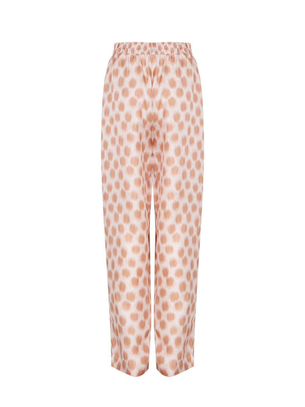 Silk Printed Long Pant With Elastic Blush