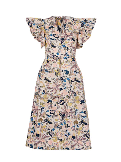 Darya Drop Waist Midi Dress Magnolia