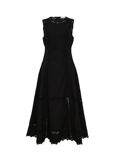 Anela Sleeveless Midi Dress Noir