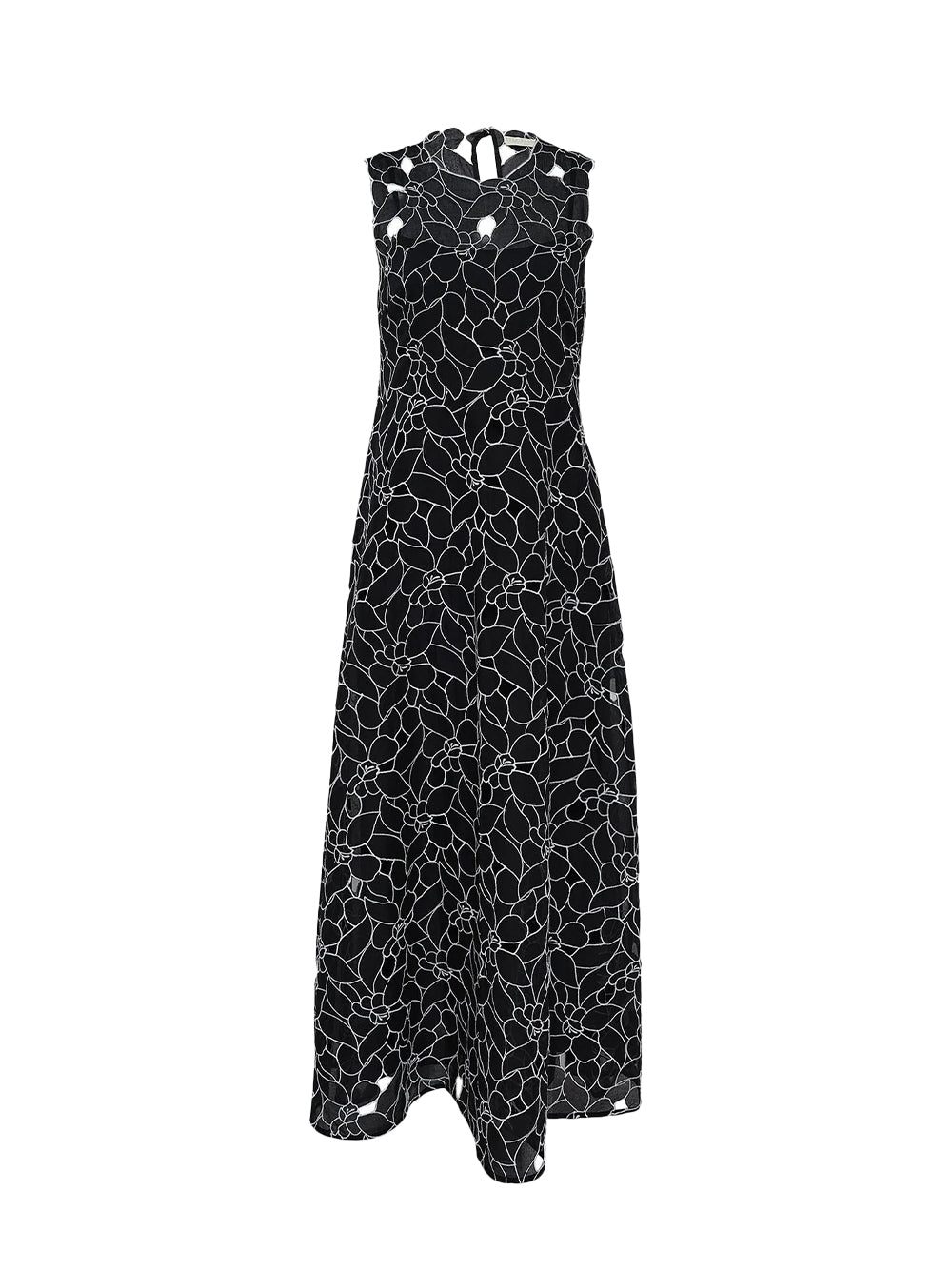 Kiana Sleeveless Midi Dress Noir