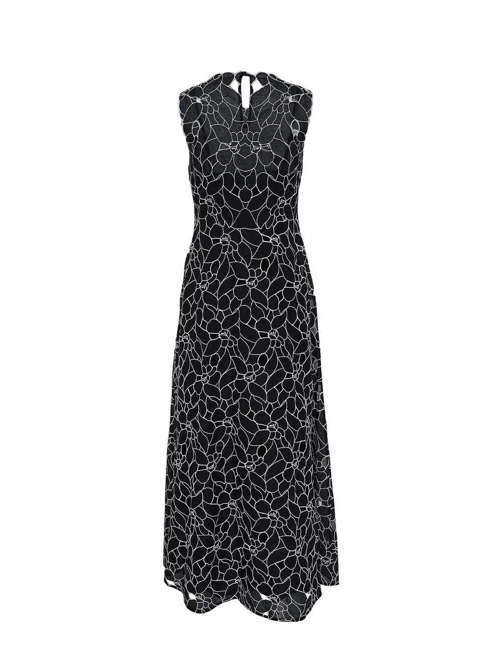 Kiana Sleeveless Midi Dress Noir