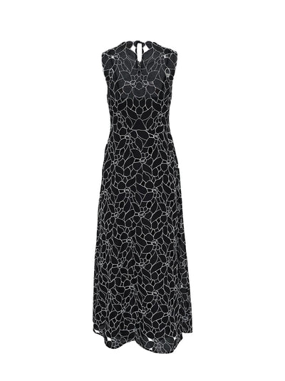 Kiana Sleeveless Midi Dress Noir