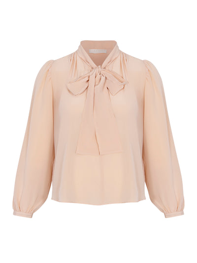 Alistair Necktie Long Sleeve Blouse Almond