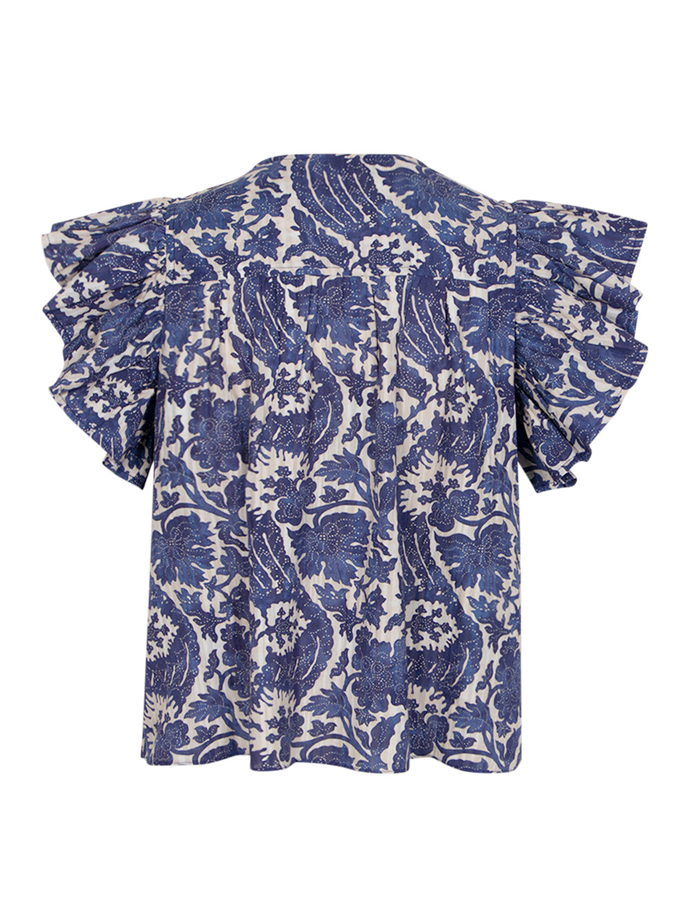 Sienna Flutter Sleeve Top (Ocean)