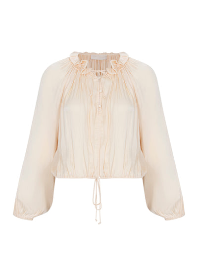 Laurette Long Sleeve Blouse Pearlescent