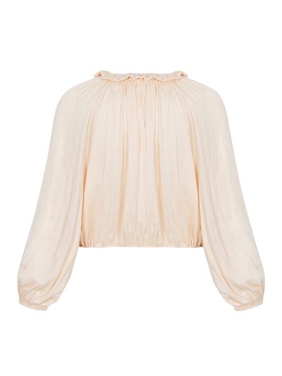 Laurette Long Sleeve Blouse Pearlescent