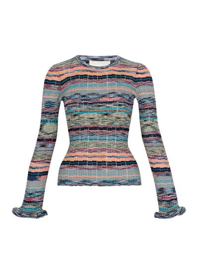 Maci Long Sleeve Knit Pullover Azurite