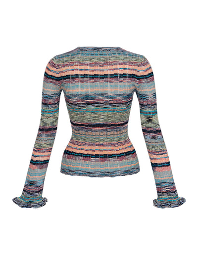 Maci Long Sleeve Knit Pullover Azurite