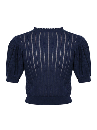 Gemma Short Sleeve Knit Top (Midnight)