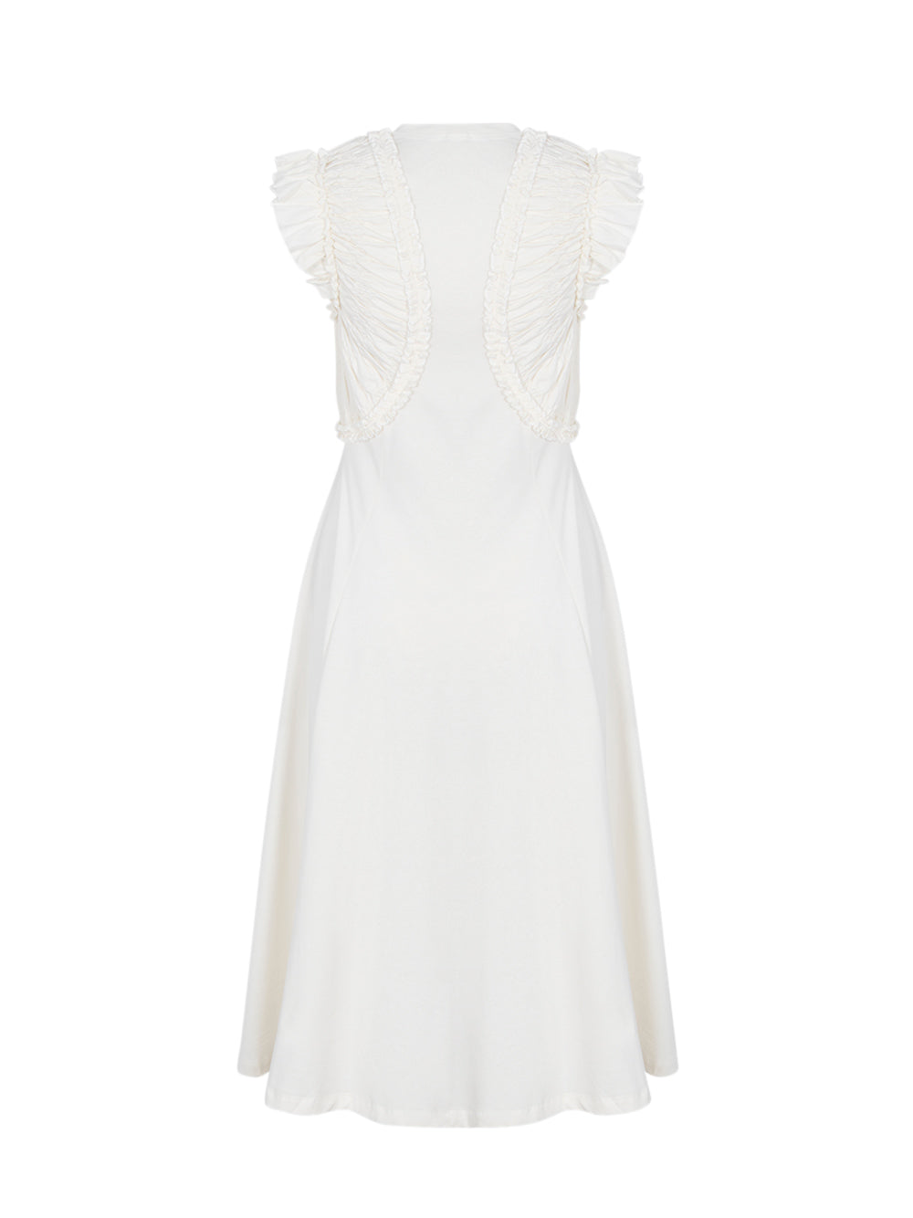 Shiva Sleeveless Ruffled Midi Dress (Pristine)