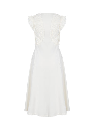 Shiva Sleeveless Ruffled Midi Dress (Pristine)