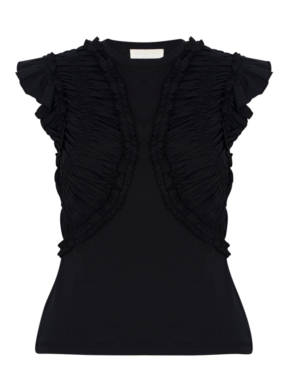 Val Sleeveless Ruffled Top Noir