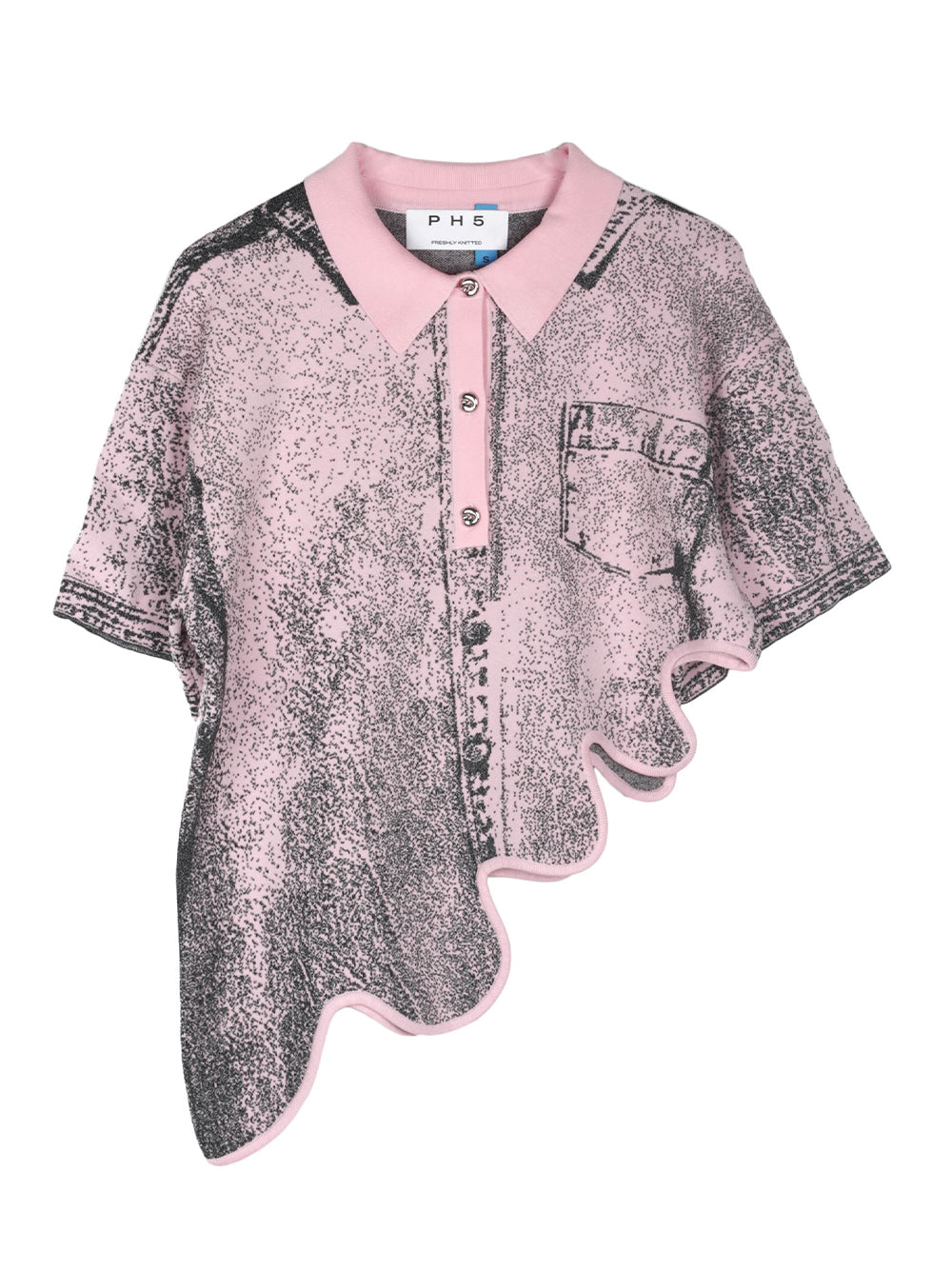 Tamia Reflective Wavy Polo Black Reflective