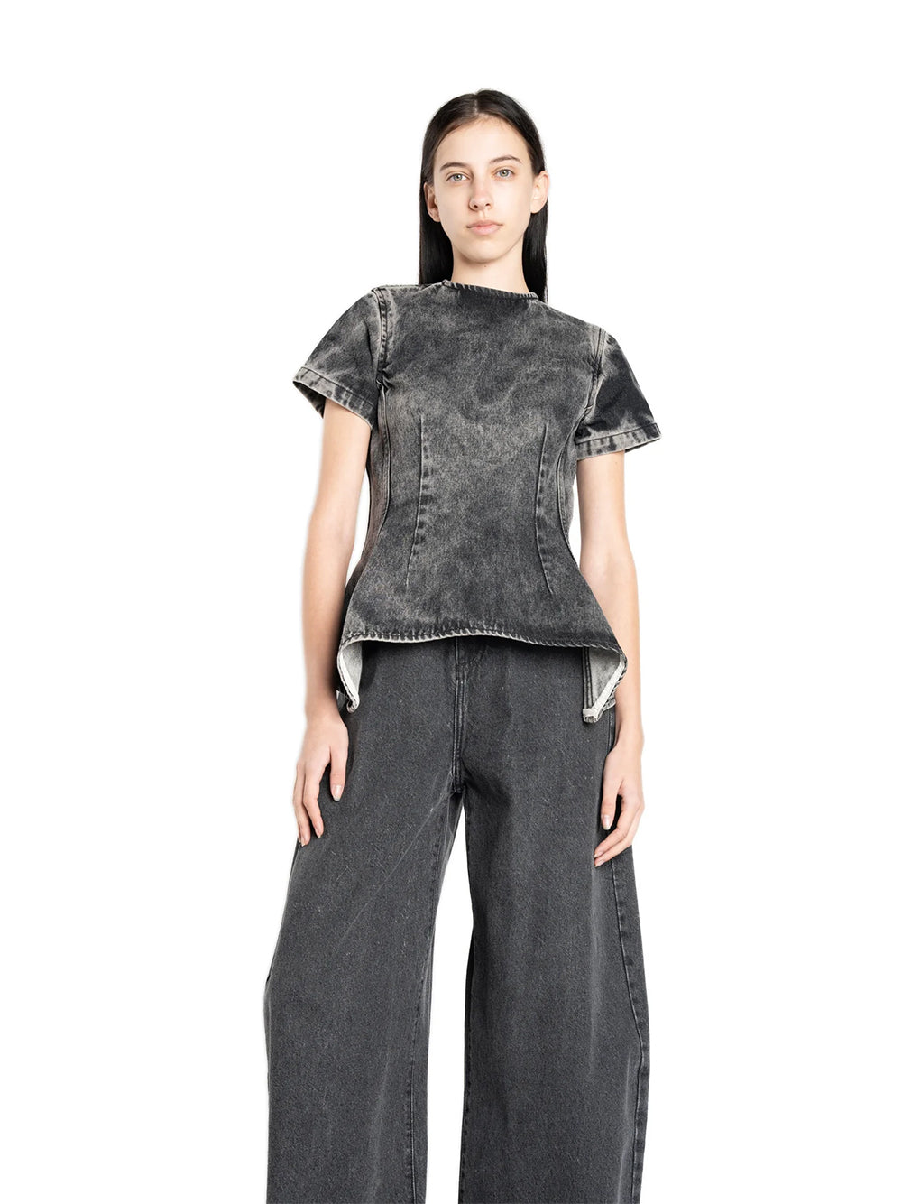 Denim Fitted T-shirt Black