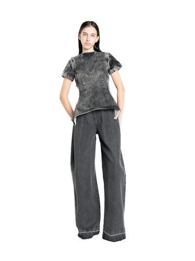 Denim Fitted T-shirt Black