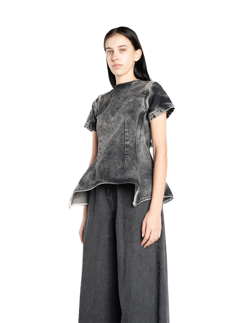 Denim Fitted T-shirt Black