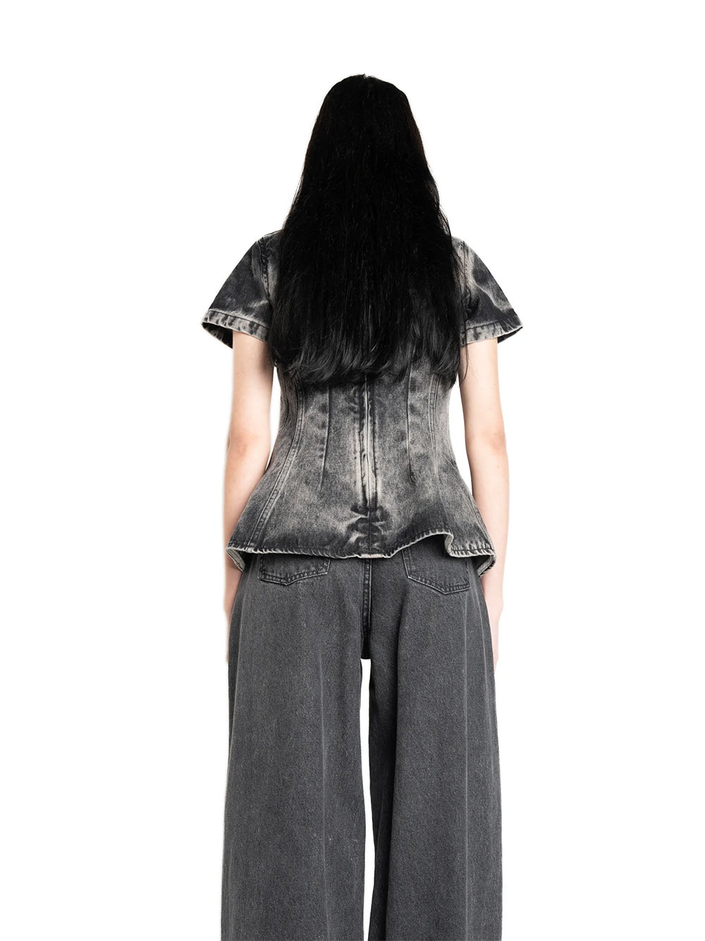 Denim Fitted T-shirt Black