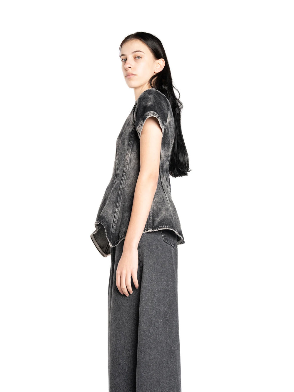 Denim Fitted T-shirt Black