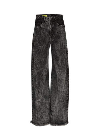 Acid Wash Boyfriend Jeans Black
