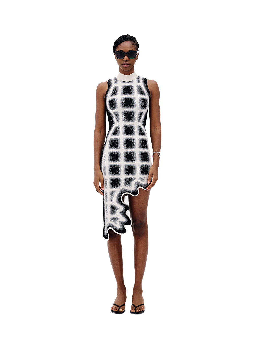 Bella UV Reactive Wavy Plaid Dress (UV Reactive)