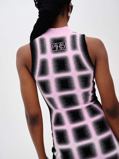 Bella UV Reactive Wavy Plaid Dress (UV Reactive)