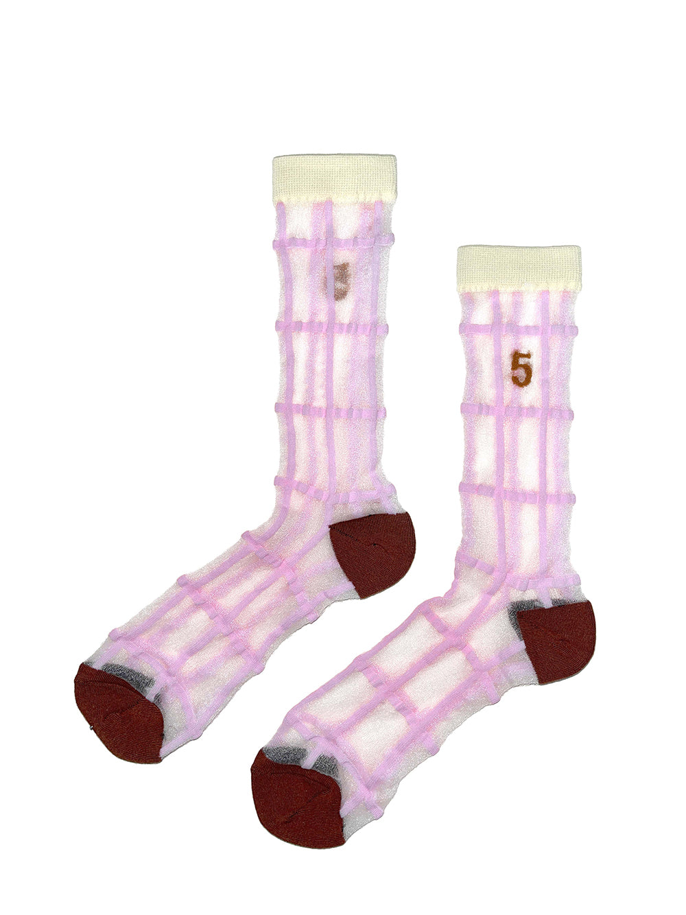 Bruce Mesh Socks (Brown / Pink)