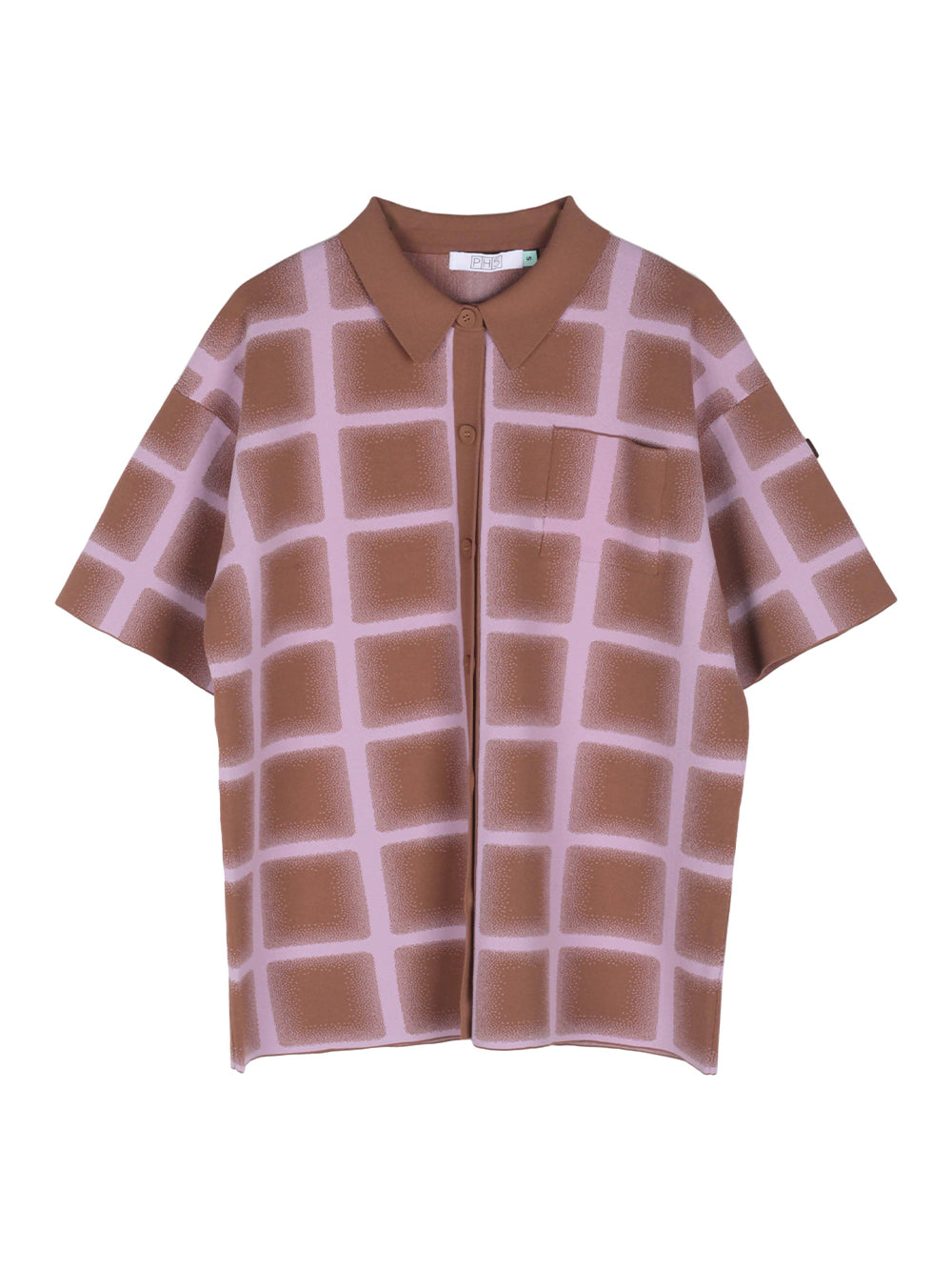 Camellia Oversized Plaid Shirt (Brown/ Pink)