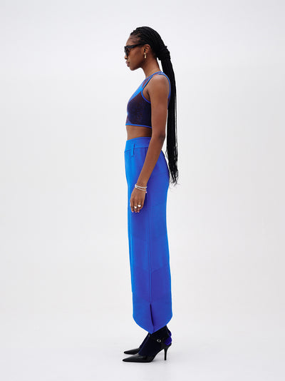 Coco Asymmetric Wide Leg Pants (Electric Blue)
