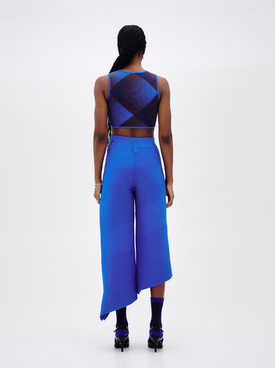 Coco Asymmetric Wide Leg Pants (Electric Blue)