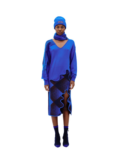 Dolly Wavy Merino Wool Pullover (Electric Blue)
