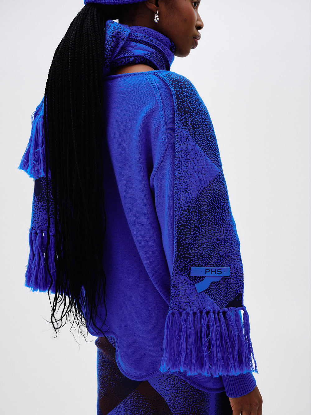 Dolly Wavy Merino Wool Pullover (Electric Blue)