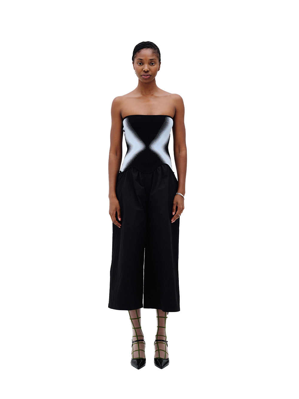 Elsa Mixed Media Jumpsuit (Black)