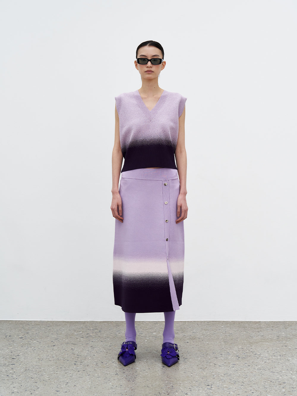 Florian Gradient Print Knit Vest (Lavender)