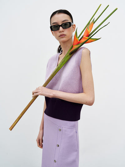 Florian Gradient Print Knit Vest (Lavender)