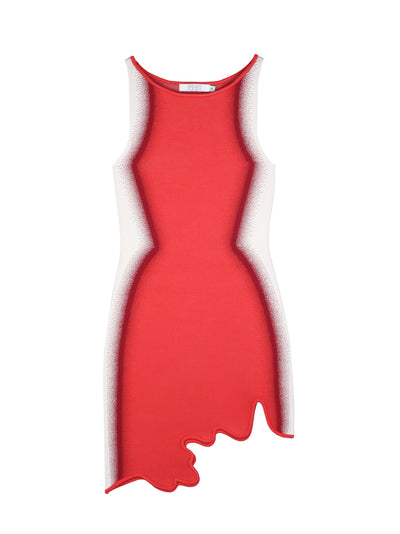 Hazel Gradient Print Mini Dress (Red Tulip)