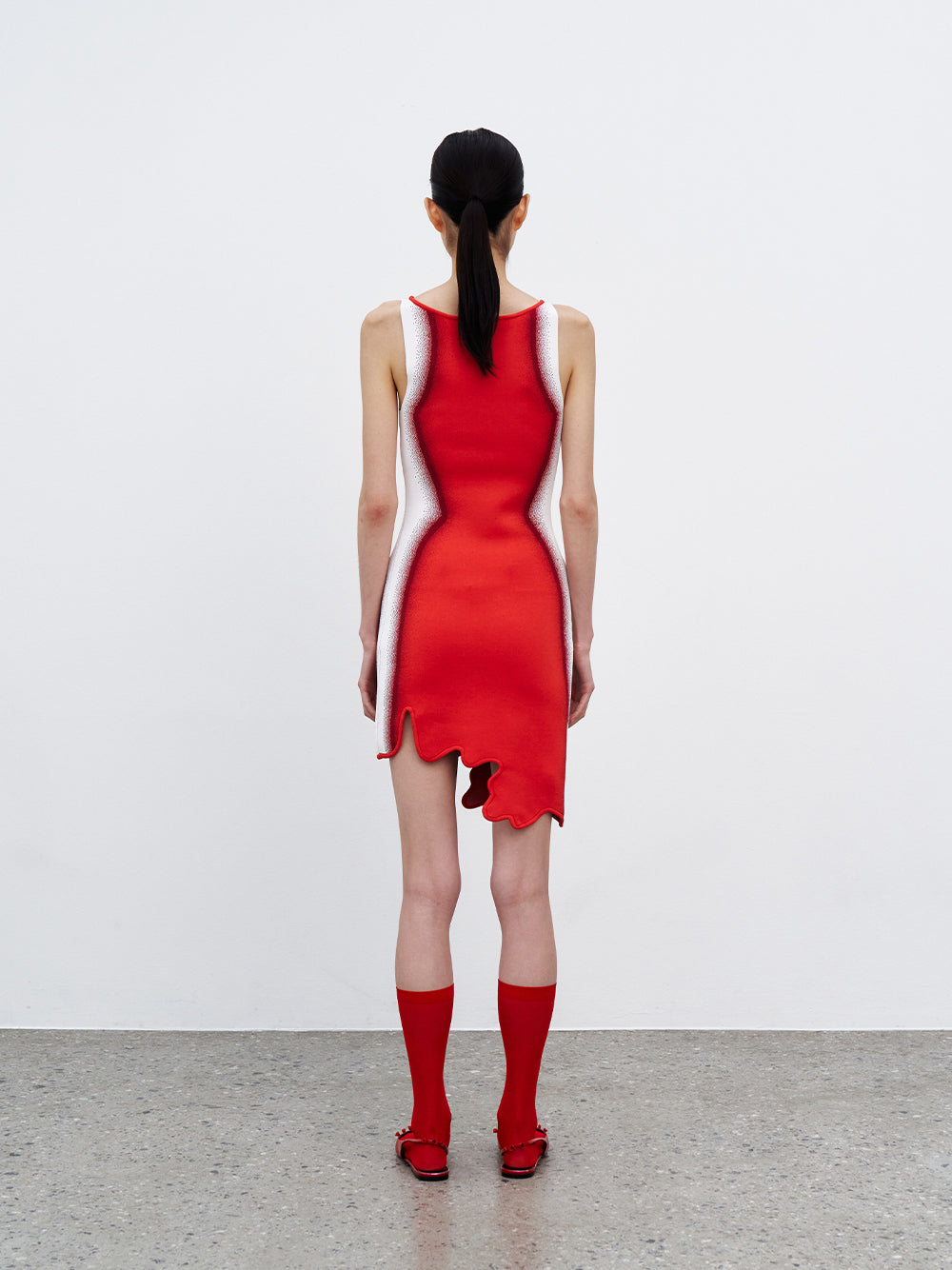 Hazel Gradient Print Mini Dress (Red Tulip)