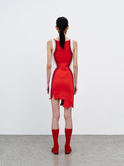 Hazel Gradient Print Mini Dress (Red Tulip)